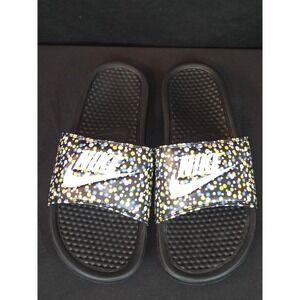 Nike Women's‎ Benassi Just Do It Slides Black Multi Dot Print Size 9